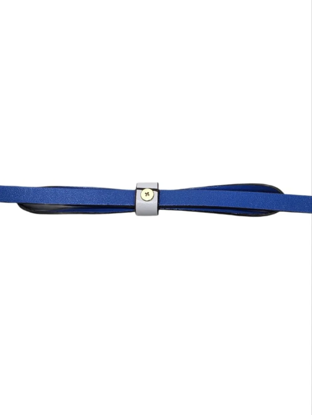 Kate Spade New York Colorblock Bow Belt Leather White/Blue Size Small